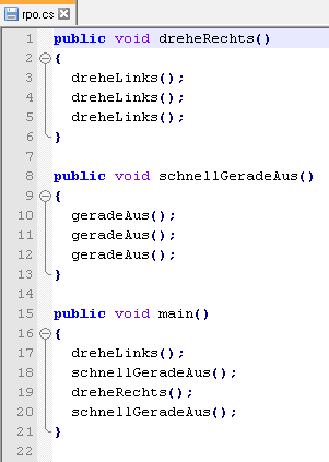 Hier wird ein Codeausschnitt aus der Programmiersprache C# gezeigt.