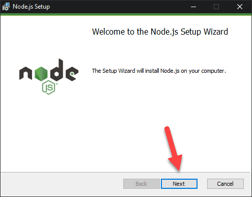 nodejs installer weiter 1